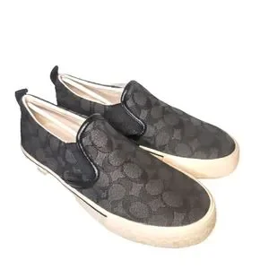 Coach Skate Slip On Sneaker Loafer Signature Jacquard Gray Black Vans Coach Men main image 2